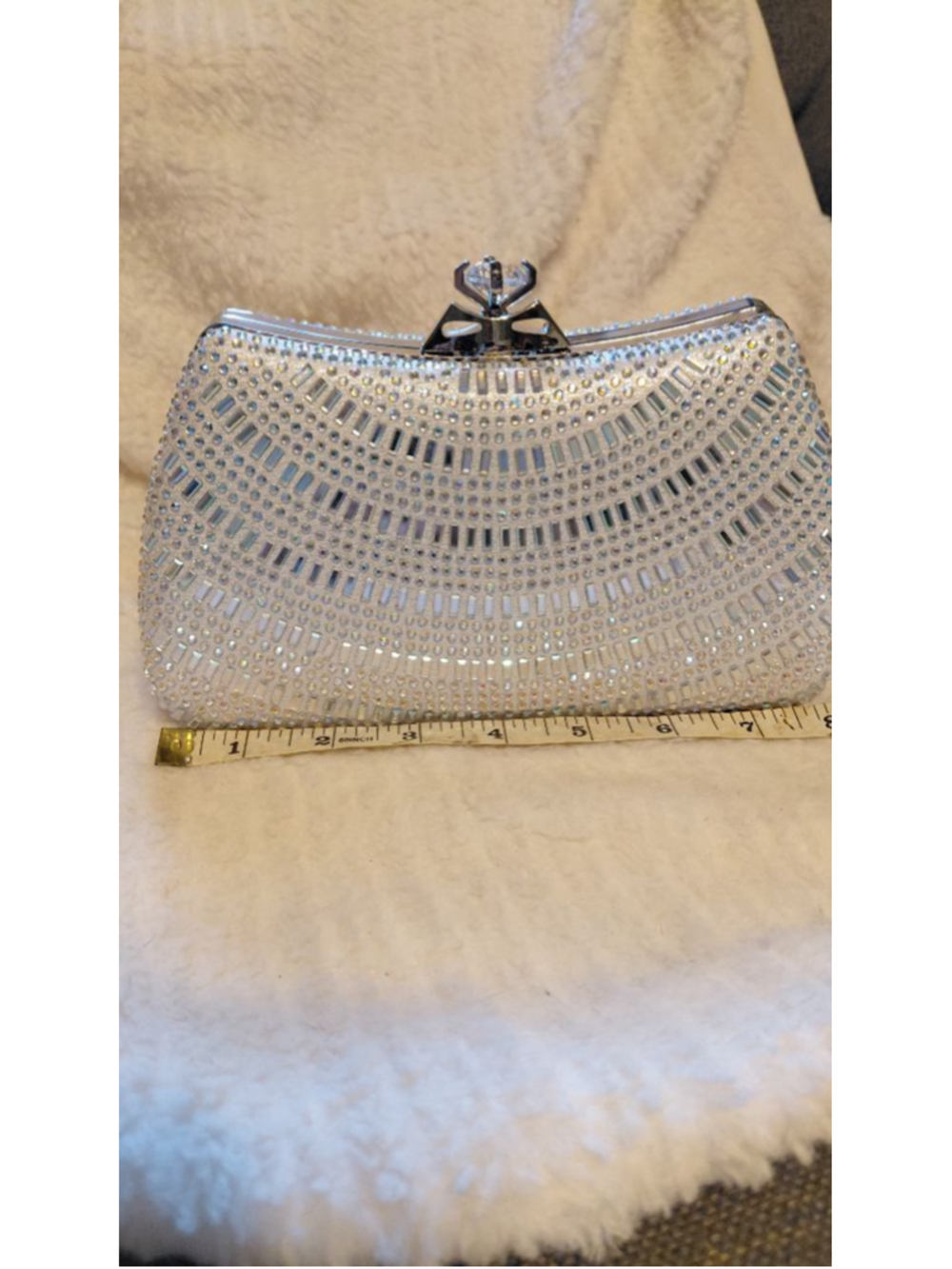 Women's Silver Rhinestone Clutch One Size NWT
